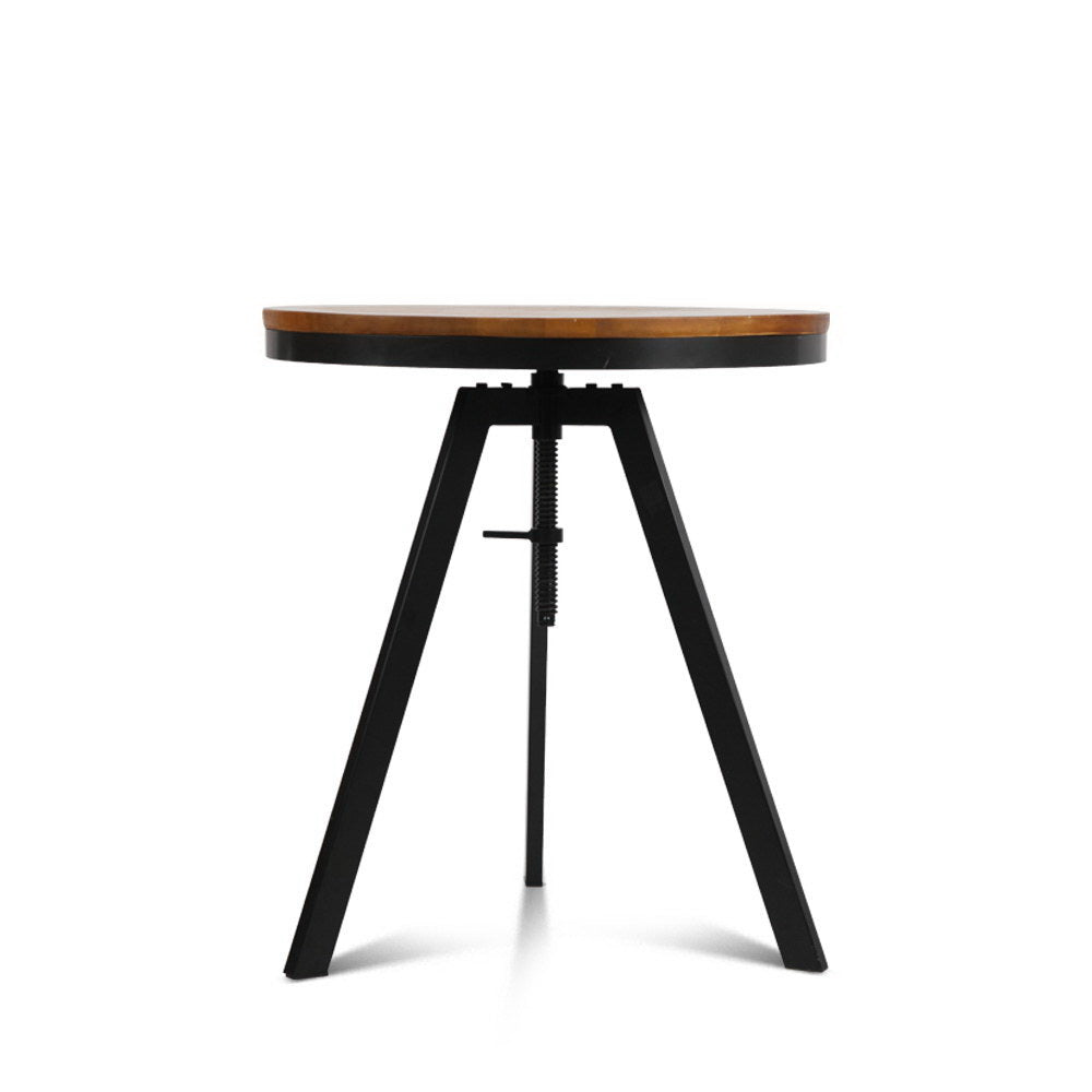 Artiss Bar Table 67-86CM Height Round Brown Chez Guru