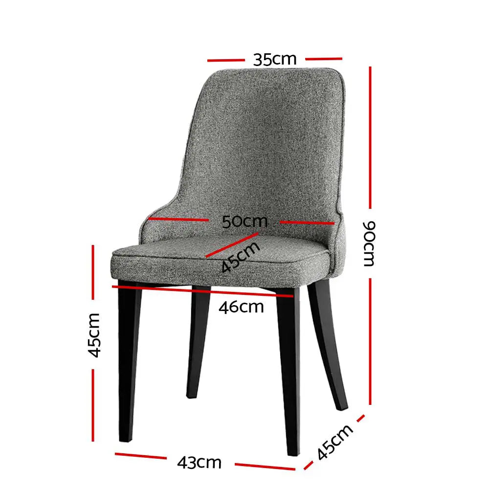 Artiss Dining Chairs Set of 2 Linen Fabric Grey Chez Guru