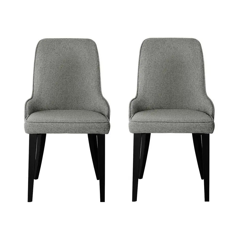 Artiss Dining Chairs Set of 2 Linen Fabric Grey Chez Guru