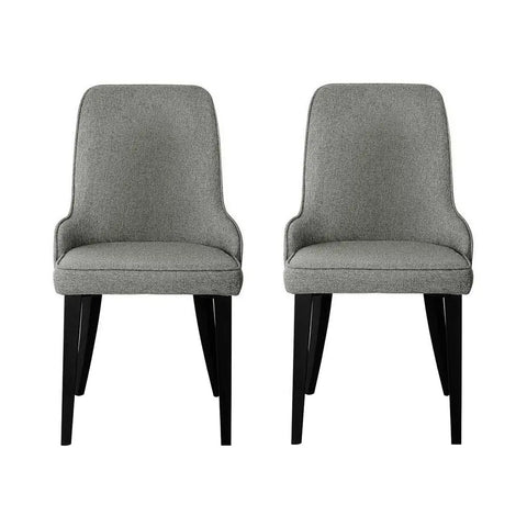 Artiss Dining Chairs Set of 2 Linen Fabric Grey Chez Guru