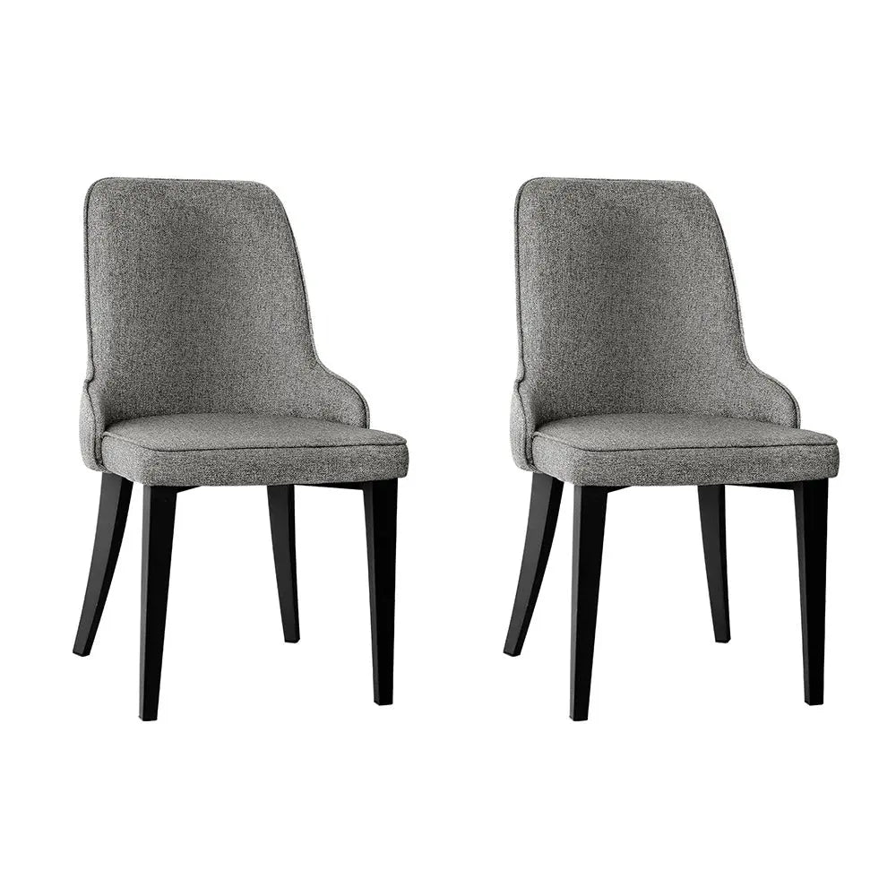 Artiss Dining Chairs Set of 2 Linen Fabric Grey Chez Guru