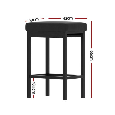2x Artiss Metal Bar Stools PU Seat Dining Counter Chairs Chez Guru