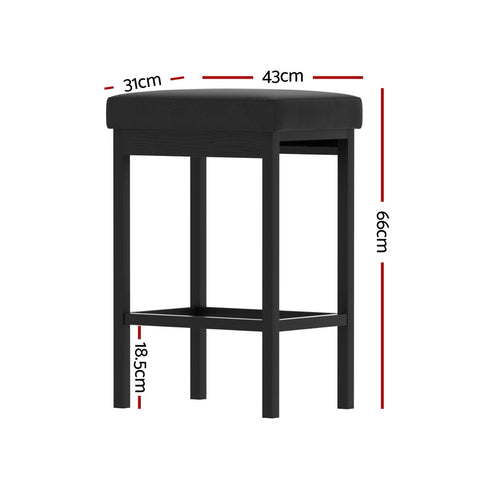 A Set of 4 Artiss Metal Bar Stools PU Seat Dining Counter Chairs Chez Guru