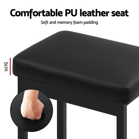 A Set of 4 Artiss Metal Bar Stools PU Seat Dining Counter Chairs Chez Guru