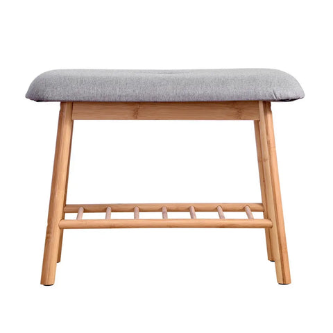 Artiss Shoe Rack Shoe Bench Fabric Seat 2 Pairs Chez Guru