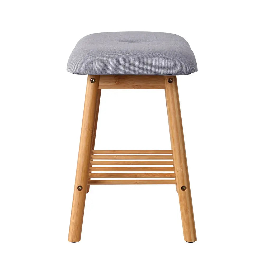 Artiss Shoe Rack Shoe Bench Fabric Seat 2 Pairs Chez Guru