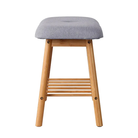 Artiss Shoe Rack Shoe Bench Fabric Seat 2 Pairs Chez Guru
