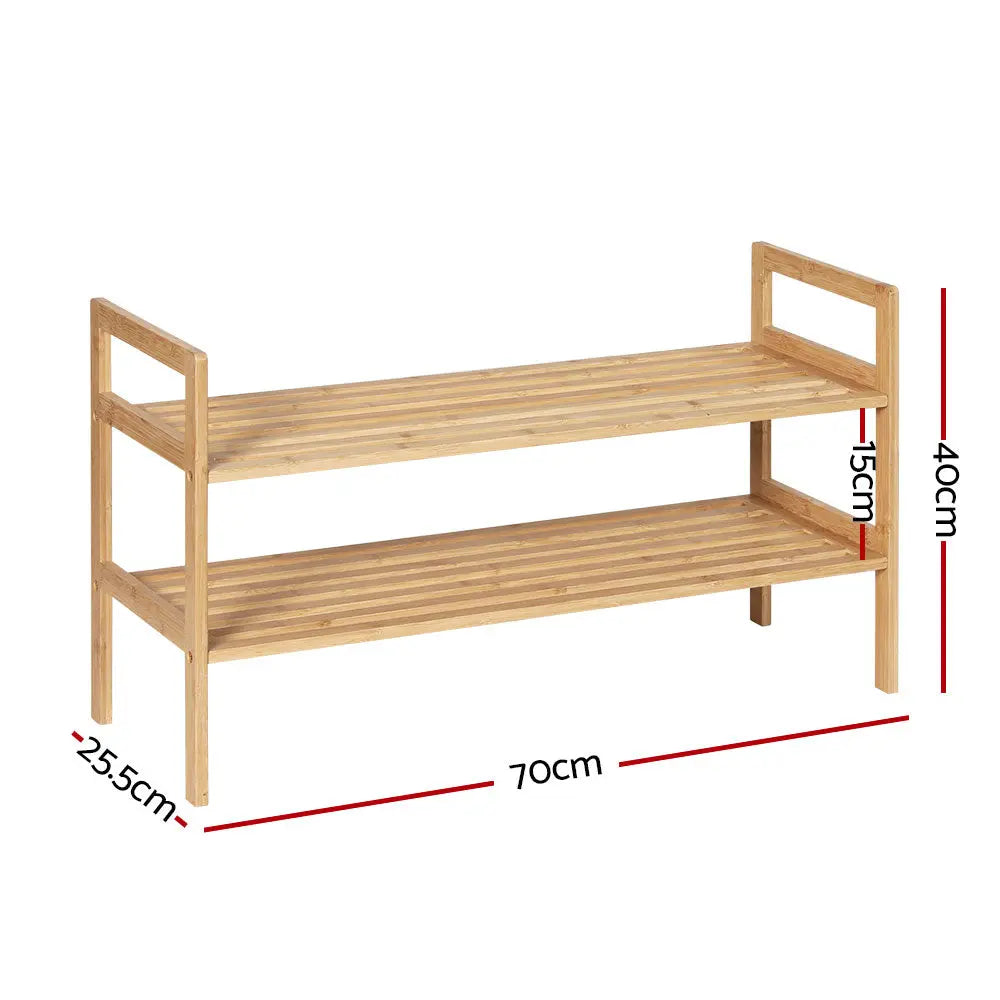 Artiss Shoe Rack Cabinet Bamboo Storage Organiser Pine Chez Guru