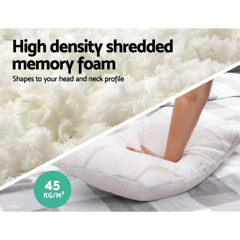 Giselle Bedding Memory Foam Pillow Bamboo Twin Pack Chez Guru