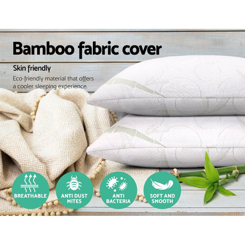 Giselle Bedding Memory Foam Pillow Bamboo Twin Pack Chez Guru