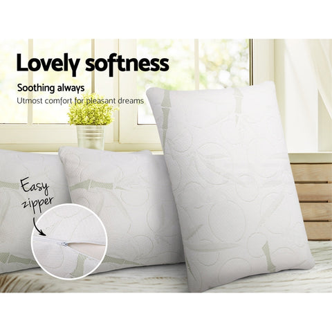 Giselle Bedding Memory Foam Pillow Bamboo Twin Pack Chez Guru