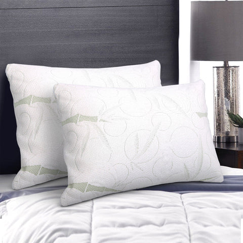 Giselle Bedding Memory Foam Pillow Bamboo Twin Pack Chez Guru