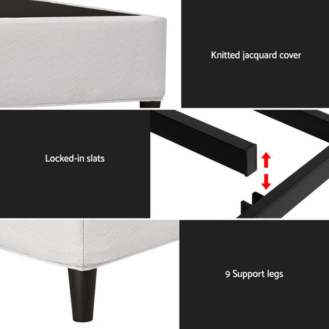 Artiss Bed Frame King Size Metal Grey MASON Chez Guru