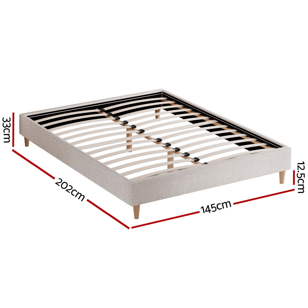 Artiss Bed Frame Double Size Beige ZORA Chez Guru