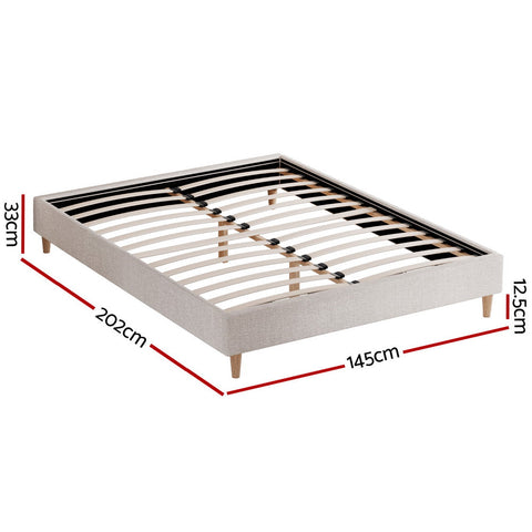 Artiss Bed Frame Double Size Beige ZORA Chez Guru