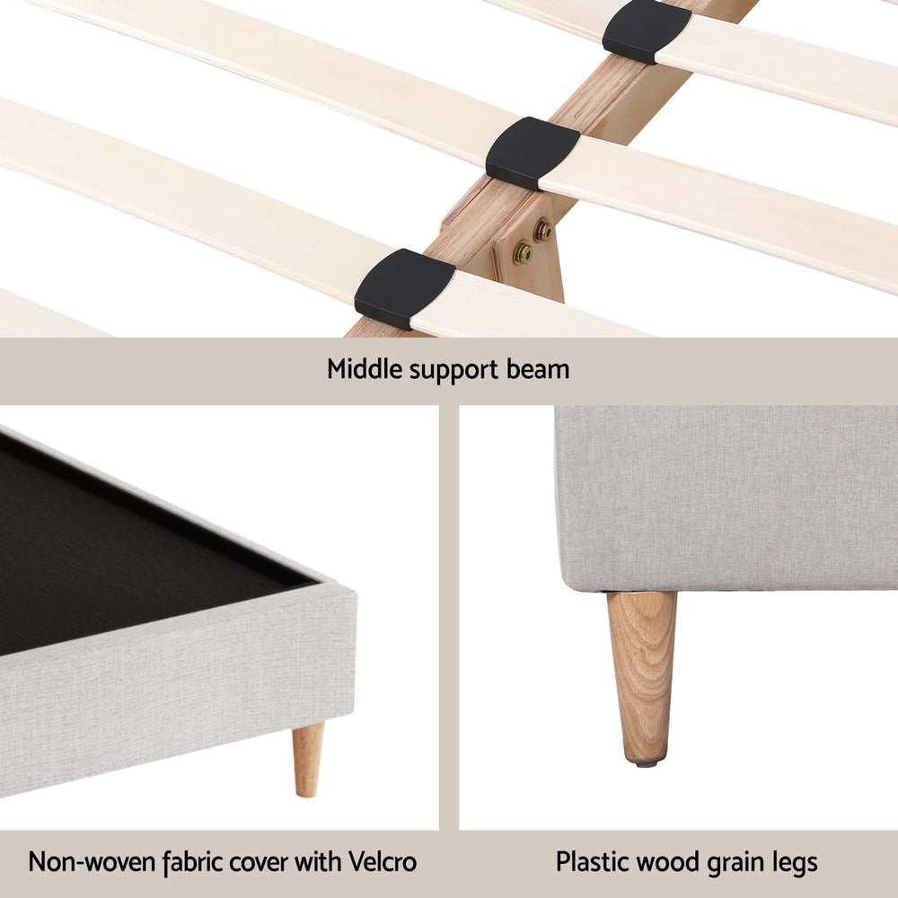 Artiss Bed Frame Double Size Beige ZORA Chez Guru