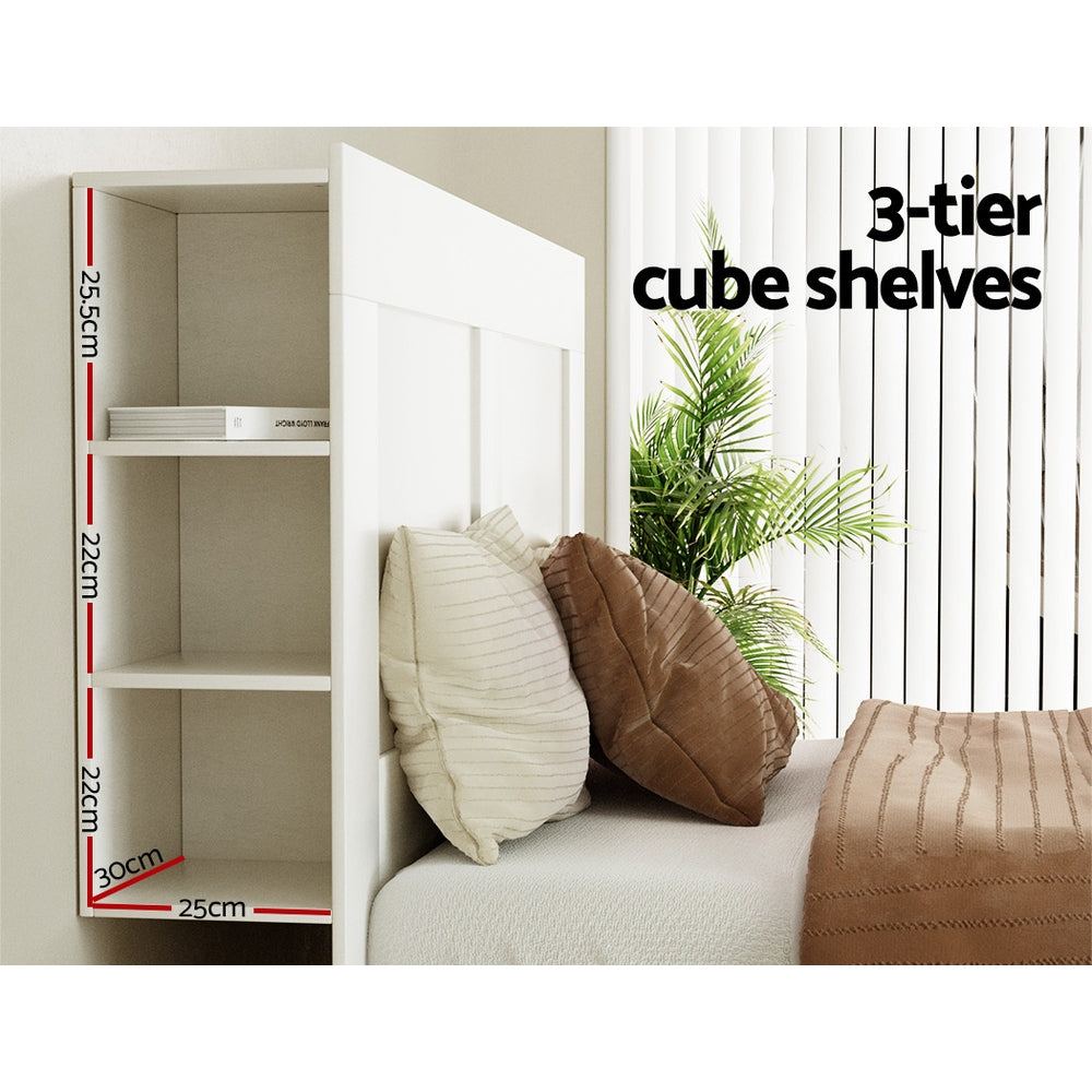 Artiss Bed Head Headboard King with Shelves - CABI White Chez Guru