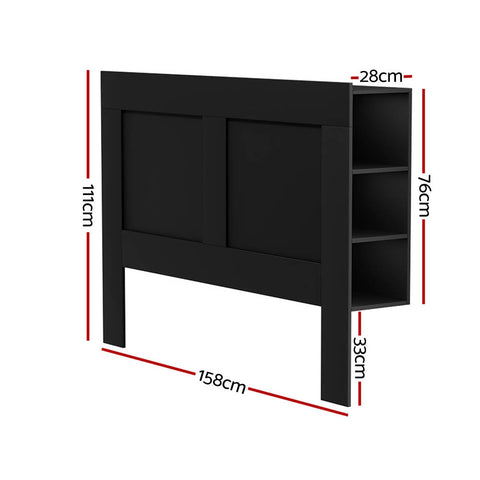 Artiss Bed Head Headboard Queen with Shelves - CABI Black Chez Guru