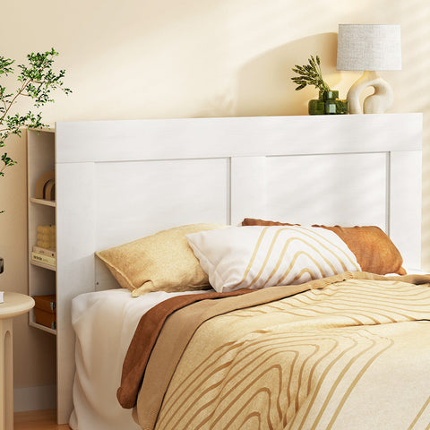 Artiss Bed Head Headboard Queen with Shelves - CABI White Chez Guru