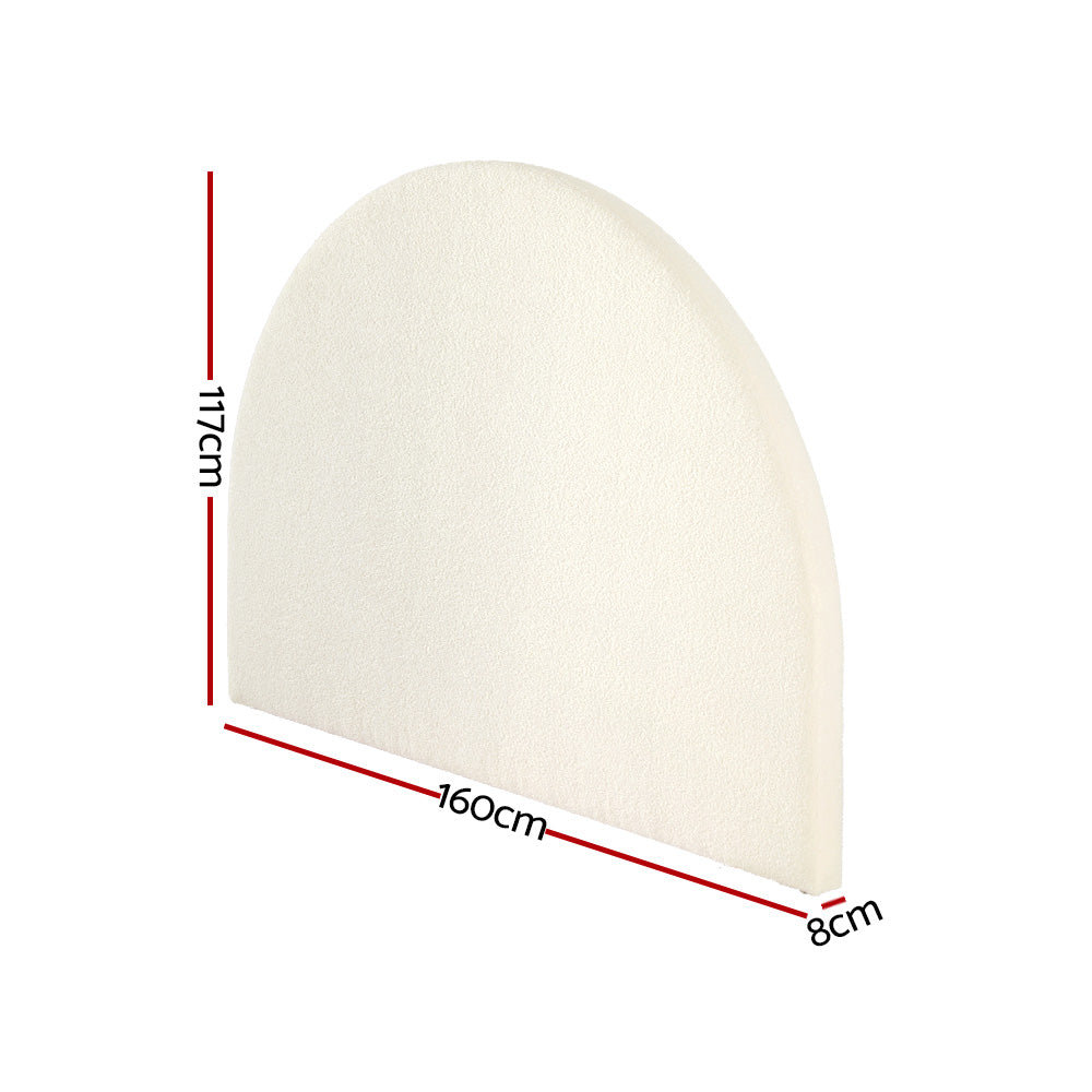 Artiss Bed Head Headboard Bed Frame Queen Boucle - GREI White Chez Guru