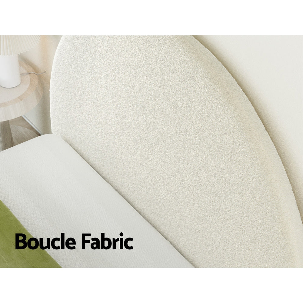 Artiss Bed Head Headboard Bed Frame Queen Boucle - GREI White Chez Guru