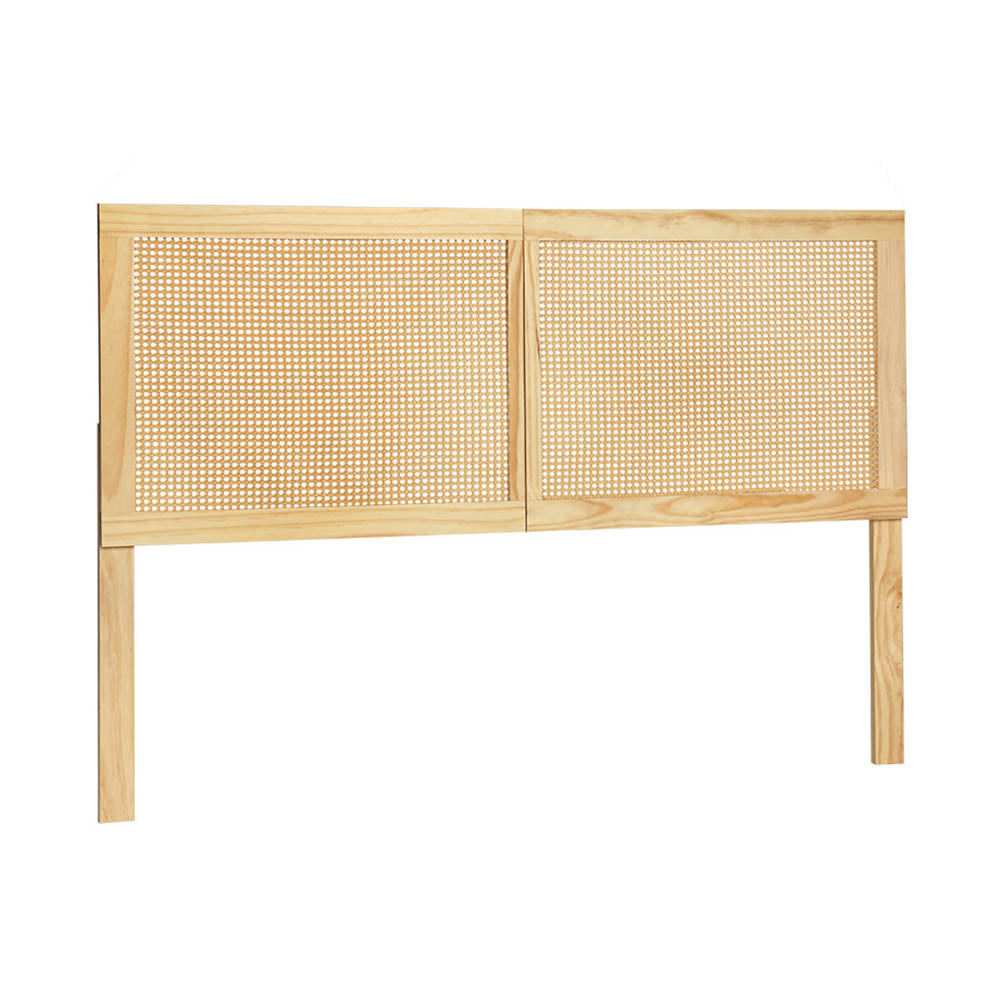 Artiss Bed Head Headboard Double Rattan - RIBO Pine Chez Guru