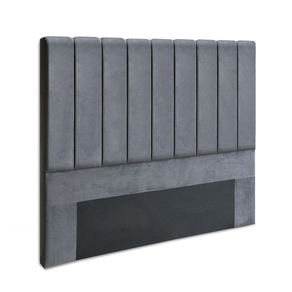 Artiss Bed Head Headboard Double Velvet - VELA Grey Chez Guru