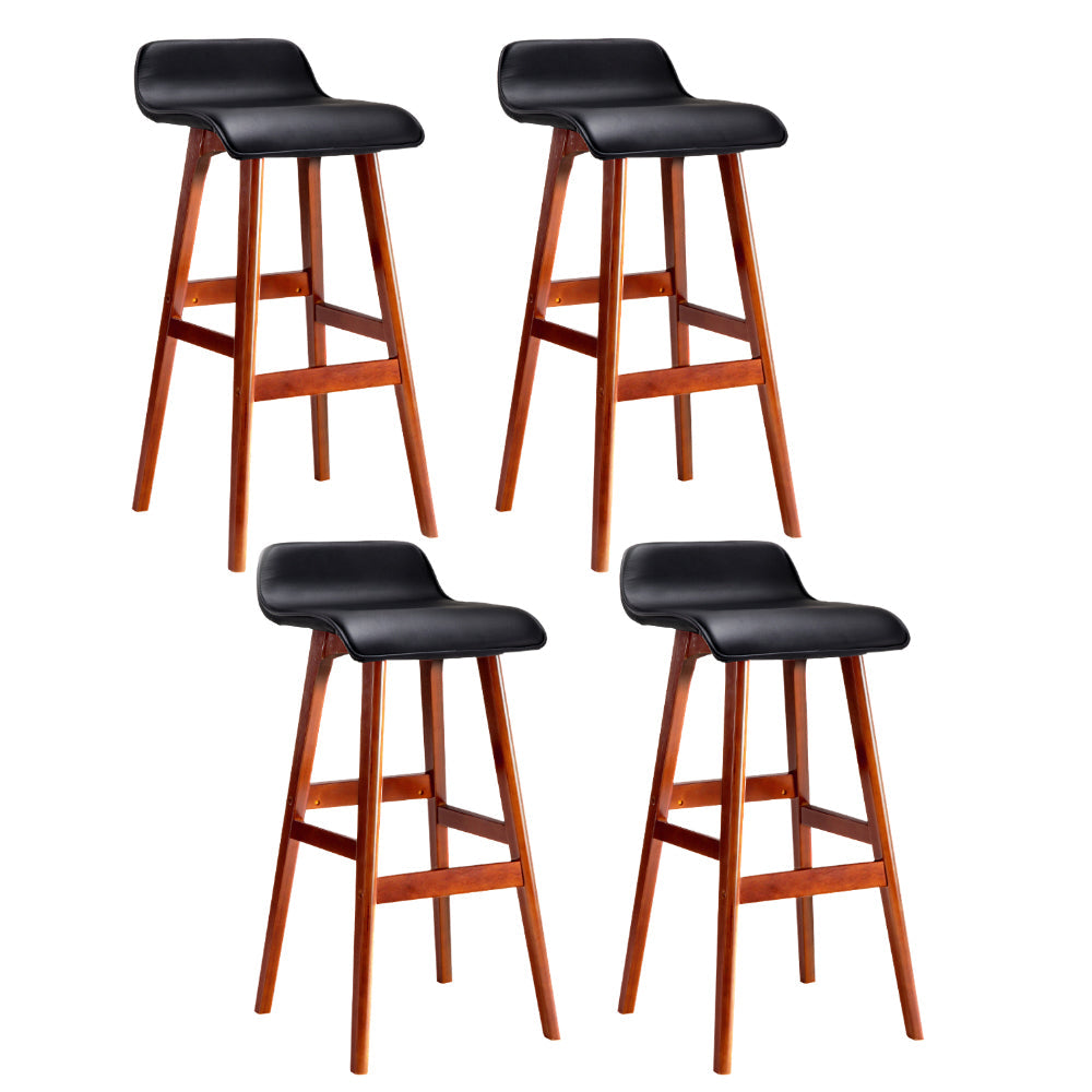 Artiss 4x Bar Stools Wooden Stool Black Chez Guru