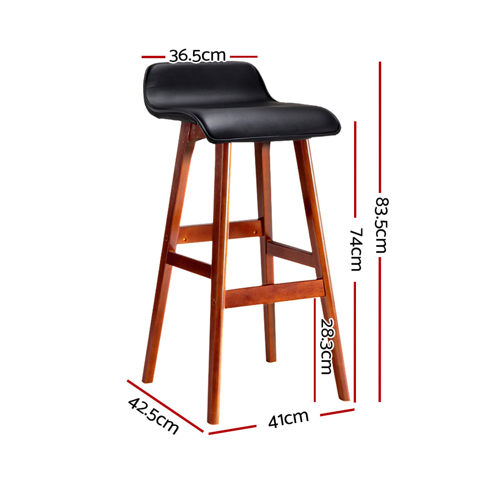 Artiss 4x Bar Stools Wooden Stool Black Chez Guru
