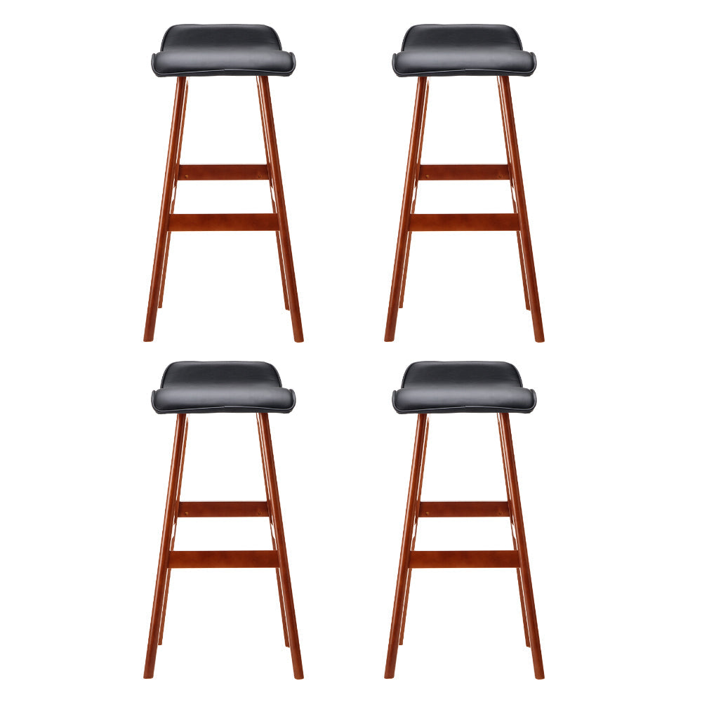 Artiss 4x Bar Stools Wooden Stool Black Chez Guru