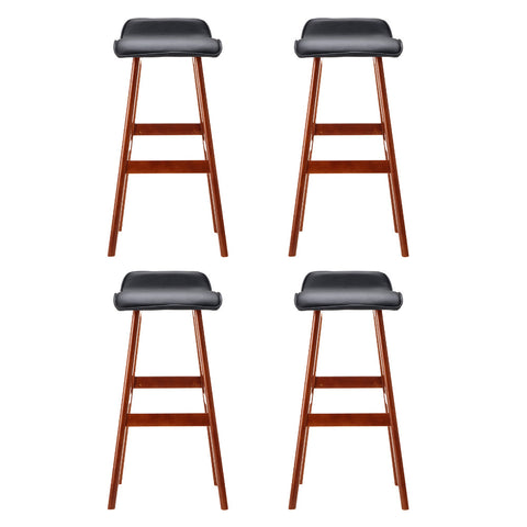 Artiss 4x Bar Stools Wooden Stool Black Chez Guru
