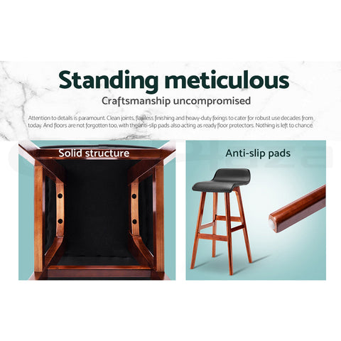 Artiss 4x Bar Stools Wooden Stool Black Chez Guru