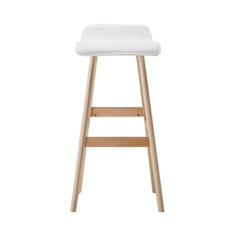 Artiss 2x Bar Stools Wooden Stool White - Chez Guru