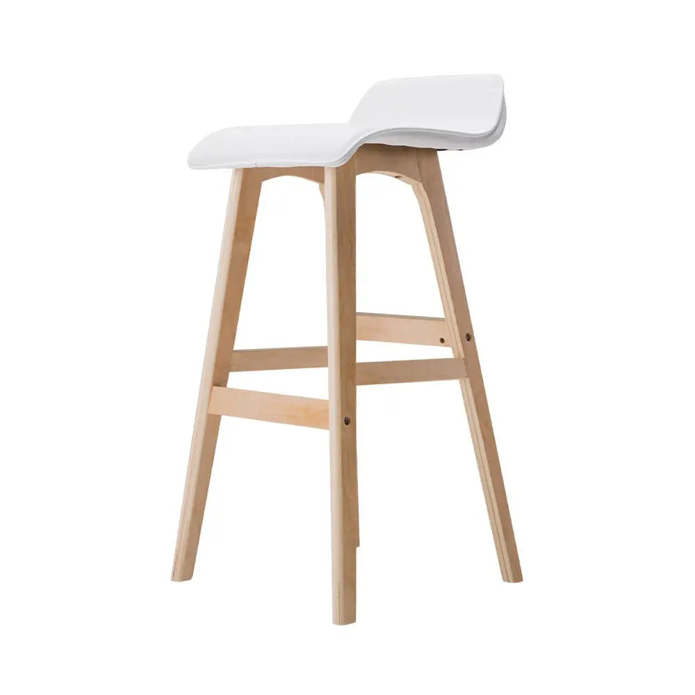Artiss 2x Bar Stools Wooden Stool White - Chez Guru