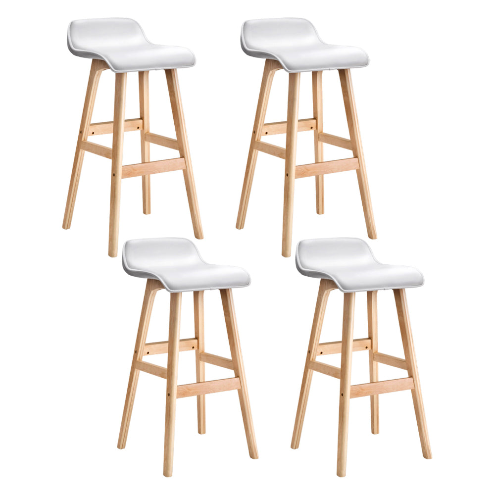 Artiss 4x Bar Stools Wooden Stool White Chez Guru