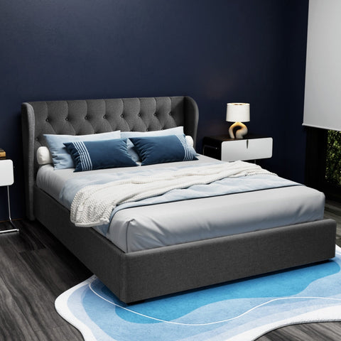 Artiss Bed Frame Queen Size Gas Lift Charcoal ISSA Chez Guru
