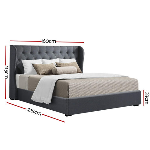 Artiss Bed Frame Queen Size Gas Lift Charcoal ISSA Chez Guru