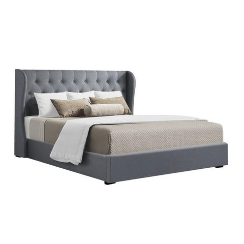 Artiss Bed Frame Queen Size Gas Lift Grey ISSA Chez Guru