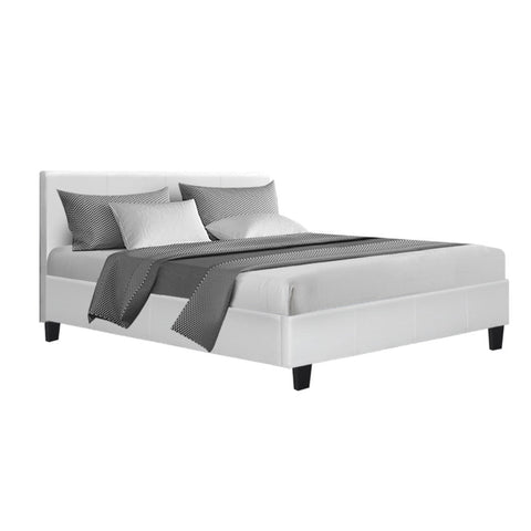 Artiss Bed Frame Double Size White NEO Chez Guru