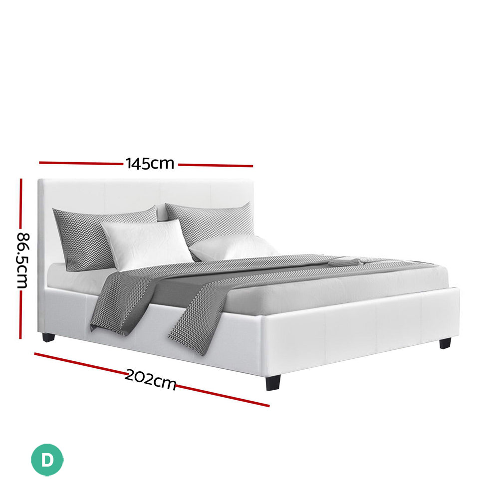 Artiss Bed Frame Double Size White NEO Chez Guru