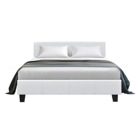 Artiss Bed Frame Double Size White NEO Chez Guru