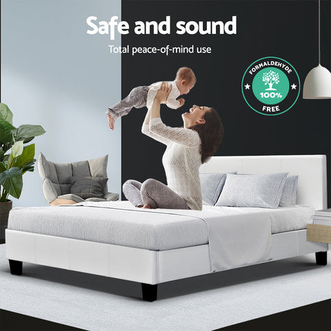 Artiss Bed Frame Double Size White NEO Chez Guru
