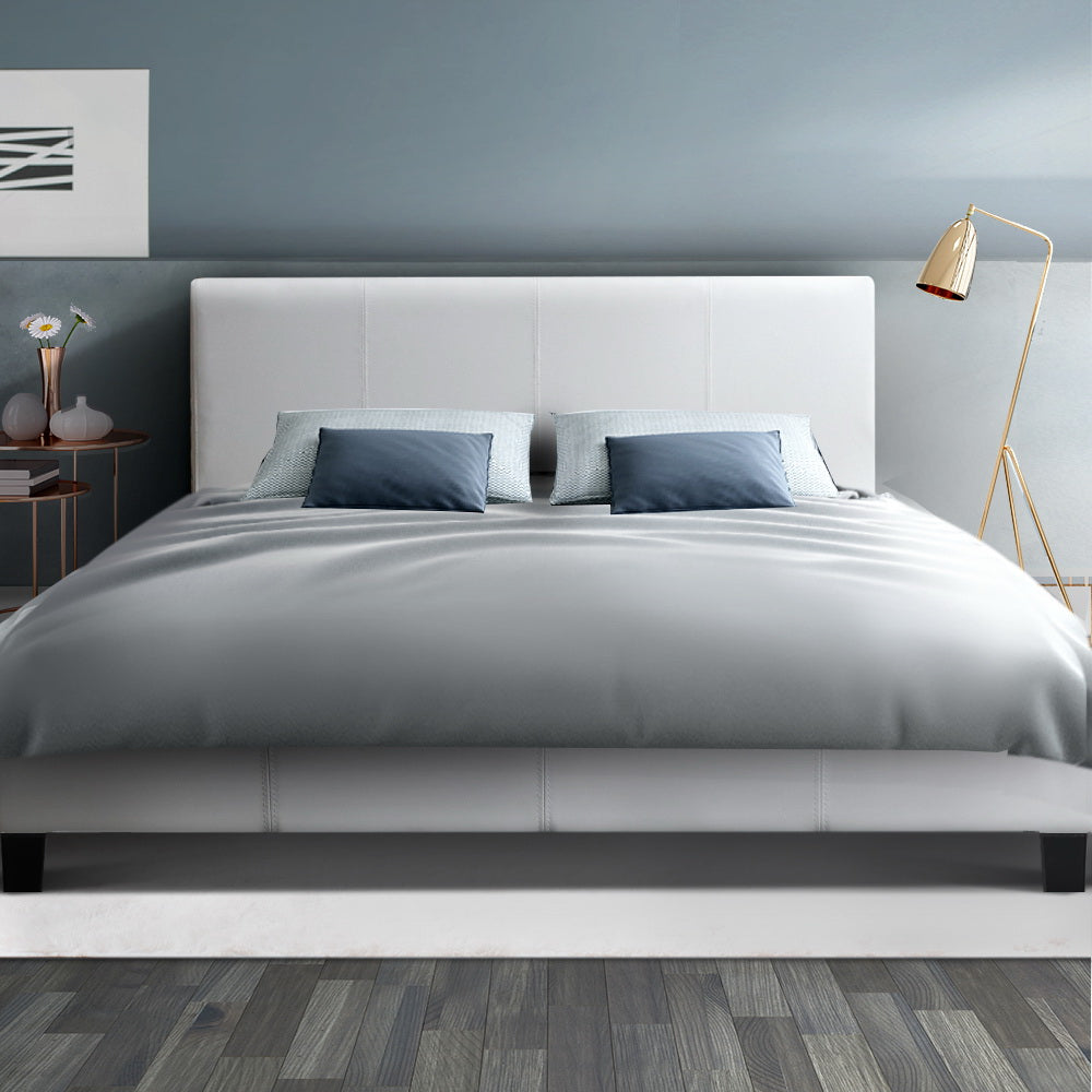 Artiss Bed Frame Double Size White NEO Chez Guru