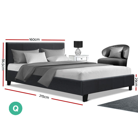 Artiss Bed Frame Queen Size Charcoal NEO Chez Guru