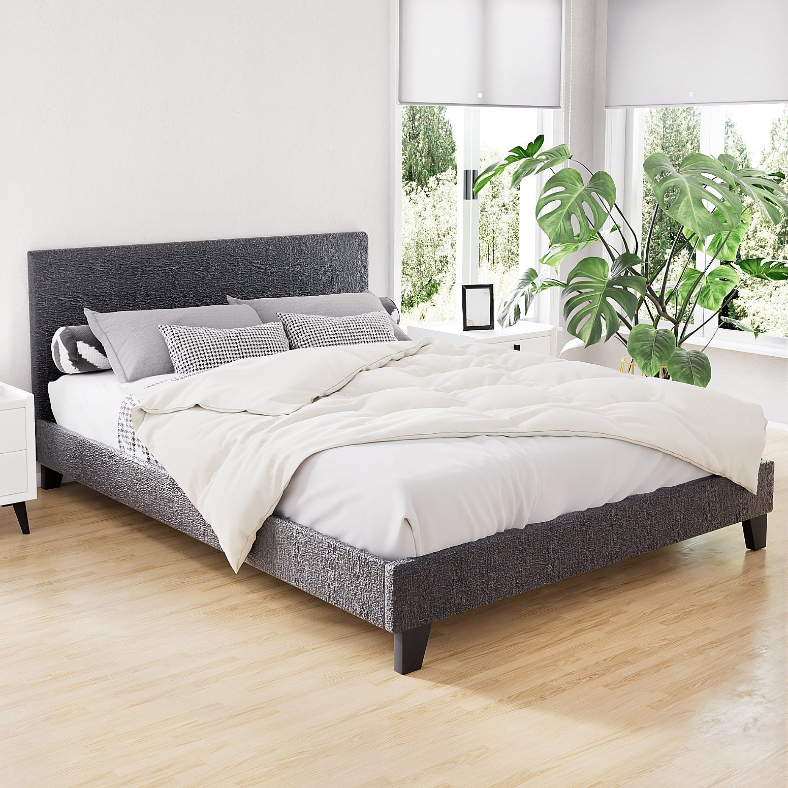 Artiss Bed Frame Queen Size Charcoal NEO Chez Guru