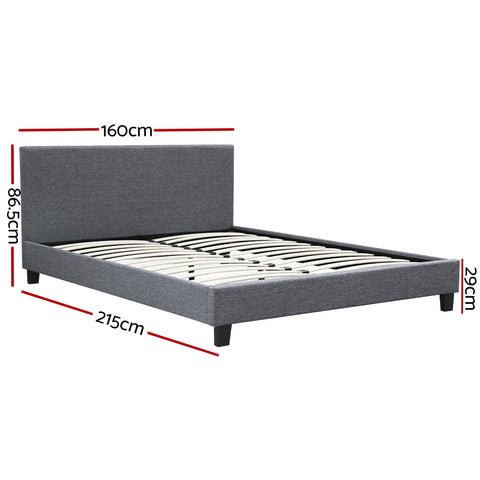 Artiss Bed Frame Queen Size Grey NEO Chez Guru