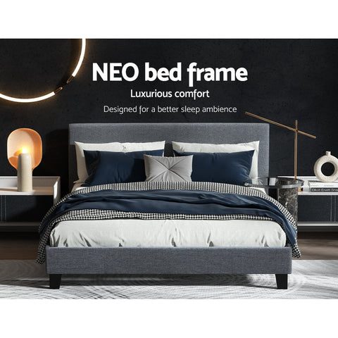 Artiss Bed Frame Queen Size Grey NEO Chez Guru