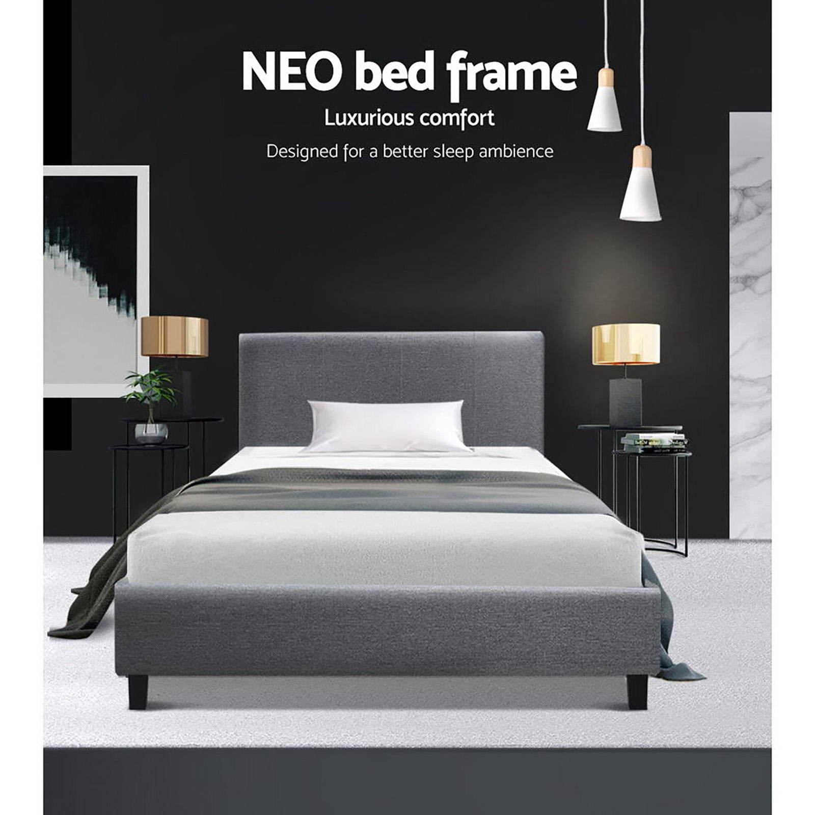 Artiss Bed Frame Single Size Grey NEO Chez Guru