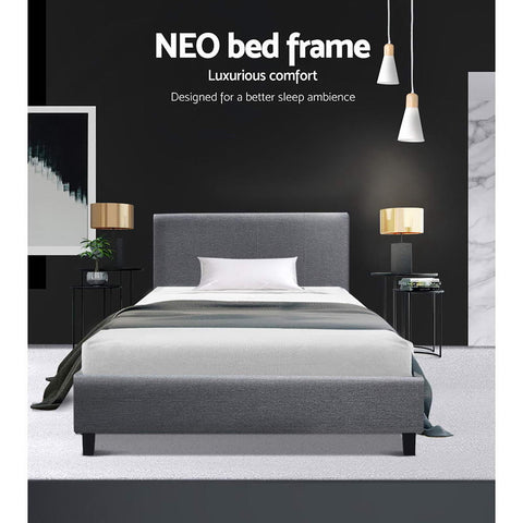 Artiss Bed Frame Single Size Grey NEO Chez Guru