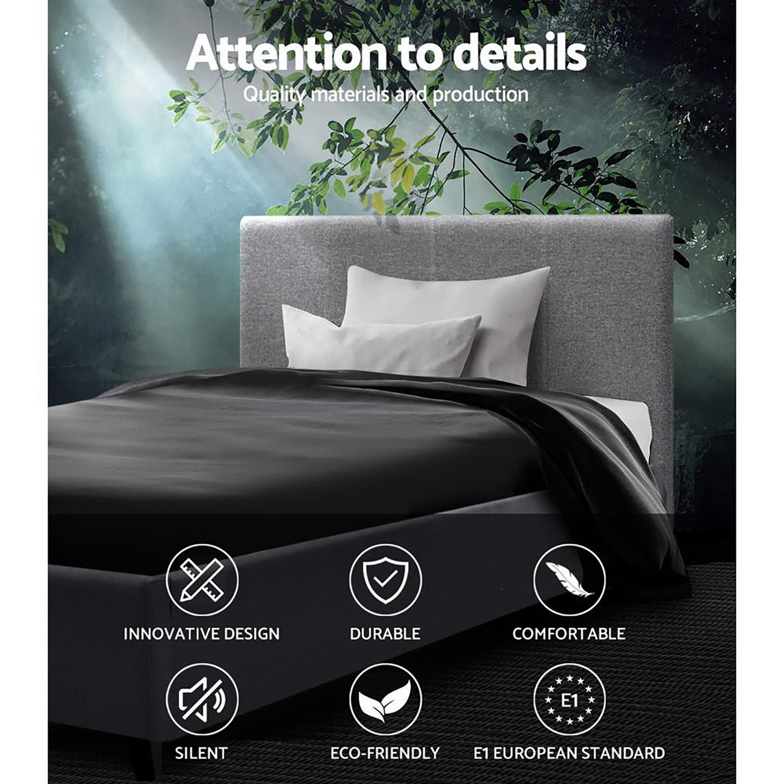Artiss Bed Frame Single Size Grey NEO Chez Guru